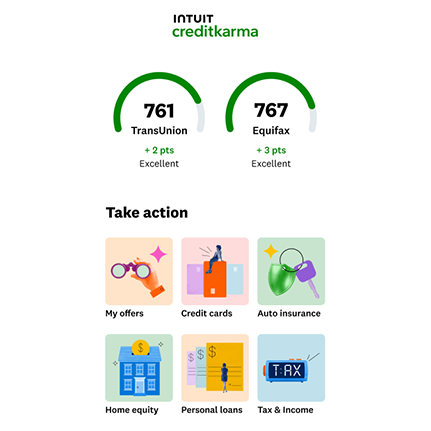 A product screen of Intuit Credit Karma